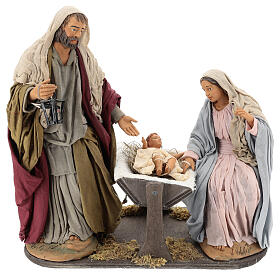 Animated classic Holy Family, 30 cm Neapolitan nativity