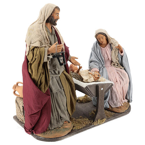 Animated classic Holy Family, 30 cm Neapolitan nativity 4