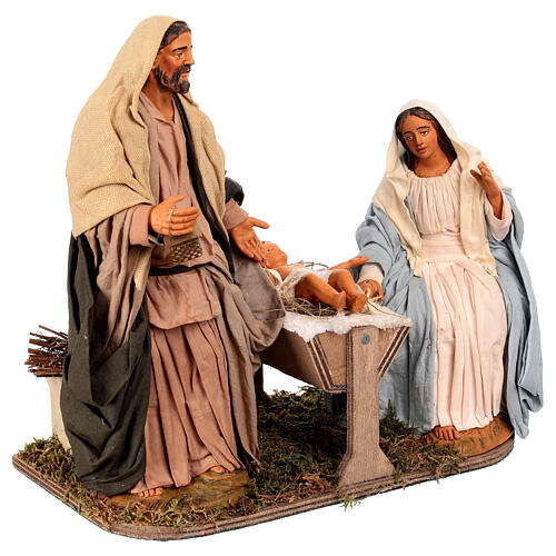 Animated classic Holy Family, 30 cm Neapolitan nativity 4