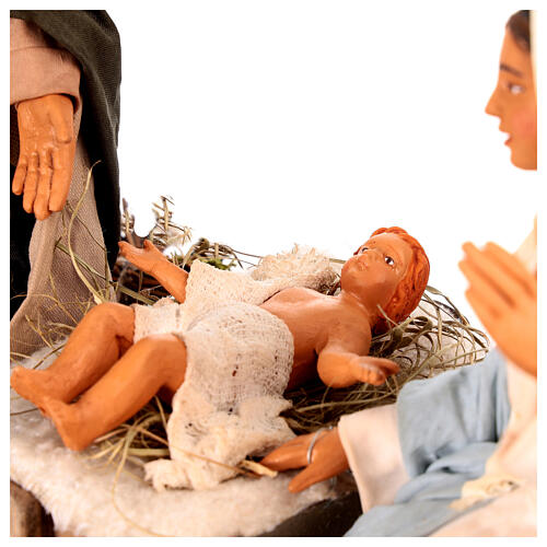 Animated classic Holy Family, 30 cm Neapolitan nativity 6