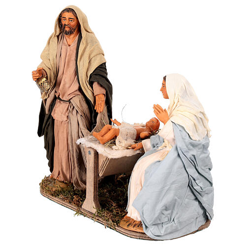 Animated classic Holy Family, 30 cm Neapolitan nativity 7