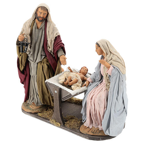 Ruchoma scena narodzin Jezusa, szopka neapolitańska 30 cm 3