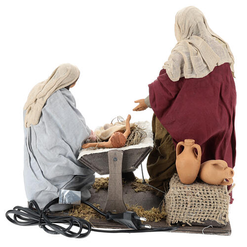 Ruchoma scena narodzin Jezusa, szopka neapolitańska 30 cm 5