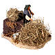 Animated Farmer with pitchfork, 10 cm Neapolitan nativity s3