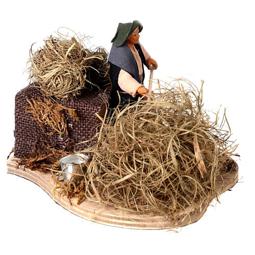 Farmer with pitchfork, 10 cm moving Neapolitan nativity 3