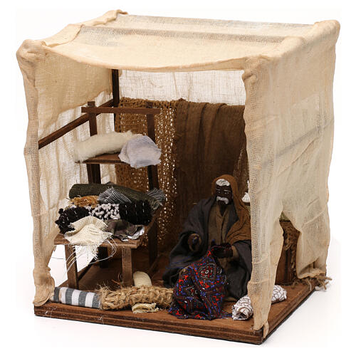 Animated tailor with curtain, 12 cm Neapolitan nativity 3