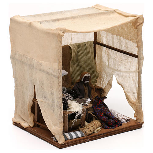 Animated tailor with curtain, 12 cm Neapolitan nativity 4