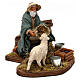 Animated man kneeling with sheep, 12 cm Neapolitan nativity s3