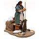 Woman driving away mice, 12 cm moving Neapolitan nativity s3