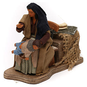Animated mom spanking child, 12 cm Neapolitan nativity