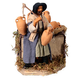 Wayfarer with vases, 10 cm moving Neapolitan nativity