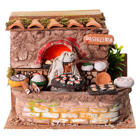 Ambientación pastelería horno personaje movimiento luces belenes 12 cm