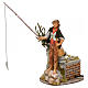 Pescador Fontanini com vara de pesca e movimento para presépio com figuras de 19 cm de altura média s2