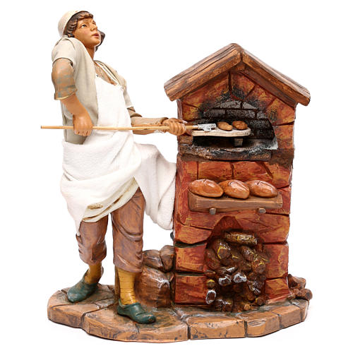Baker with movement and brick oven, Fontanini 30 cm nativity 1