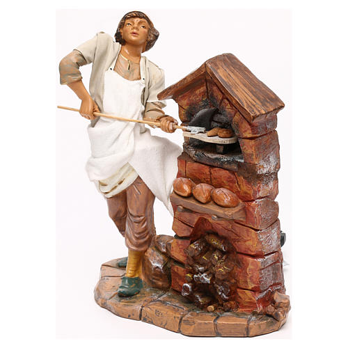 Baker with movement and brick oven, Fontanini 30 cm nativity 2