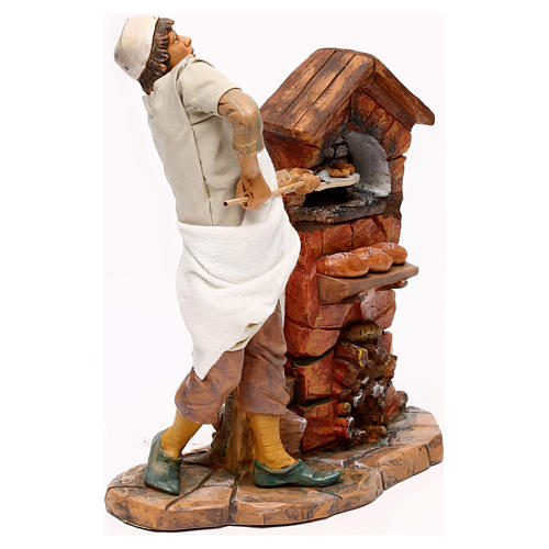 Baker with movement and brick oven, Fontanini 30 cm nativity 3