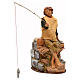 Jovem pescador Fontanini movimento para presépio com figuras de 30 cm de altura média vara de pesca removível s1