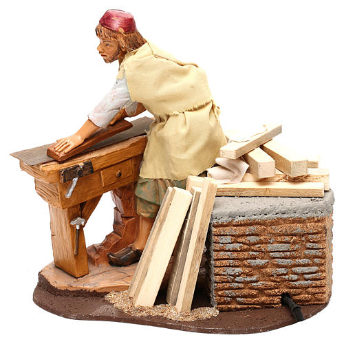 Carpenter with planer and movement, Fontanini 19 cm nativity 3
