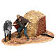 Man and donkey Oliver with movement, for 10 cm nativity s2