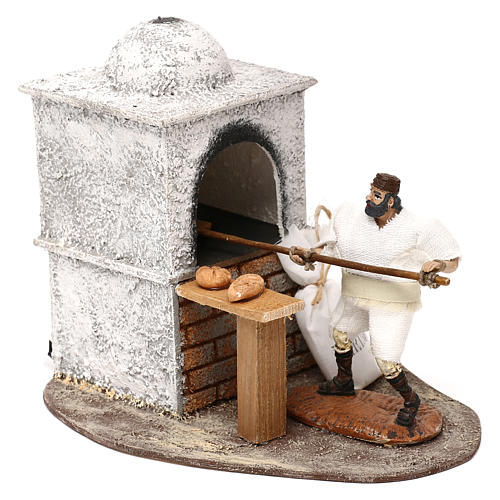 Hornero Oliver con movimiento y horno para belenes de 10 cm 2