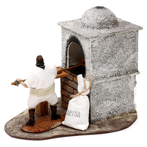 Baker Oliver with movement and oven, for 10 cm nativity 3