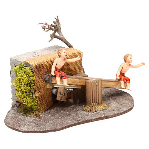 Children on seesaw Oliver with movement, for 10 cm nativity 3