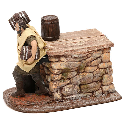 Mann mit Fässern Mod. Oliver 10cm bewegliche Krippenfigur 2