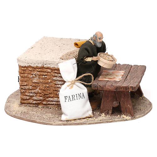 Man that sifts flour Oliver with movement, 10 cm nativity 3