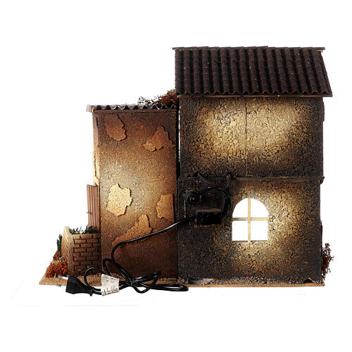 House with animated woman opening window 45x50x30 cm, 12 cm Nativity Scene 5