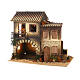 House with animated woman opening window 45x50x30 cm, 12 cm Nativity Scene s4