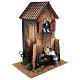 House with woman window basket 40x30x20 cm, moving nativity 12 cm s3