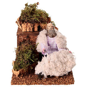 Moving sheep shearer 10x15x10 cm Nativity Scene 12 cm