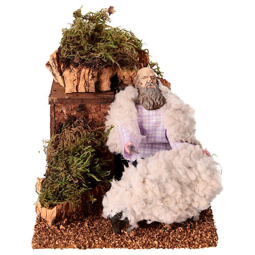 Sheep shearer in movement of 10x15x10 cm, 12 cm nativity 1