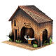 Inn with fire and animated figurines, 8 cm nativity s3