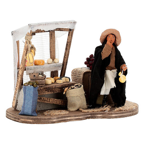 Vendeur de fromages mouvement 10x20x10 cm pour crèche Naples 10 cm 2