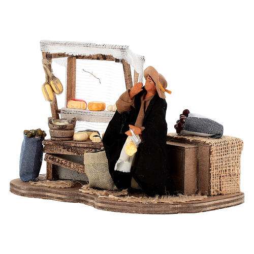 Vendeur de fromages mouvement 10x20x10 cm pour crèche Naples 10 cm 3