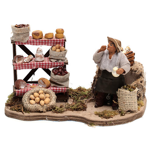 Sprzedawca serów, ruchoma figurka do szopki neapolitańskiej 10 cm, wym. 10x20x10 cm 1