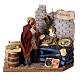 Animated Fishmonger with stand 15x15x10 cm, for 12 cm Neapolitan nativity s1