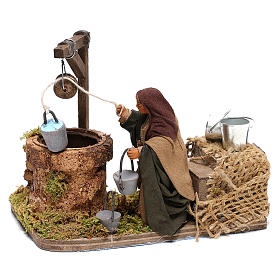 Donna al pozzo movimento 10x10x15 cm per presepe napoletano di 10 cm 