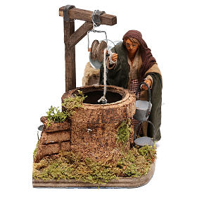 Woman at the water well moving, 10x10x15 cm, for 10 cm Neapolitan nativity