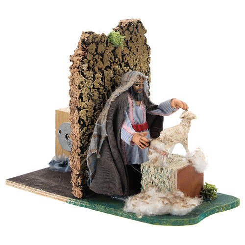 Tosquiador movimento para presépio napolitano com figuras de 7 cm de altura média 3