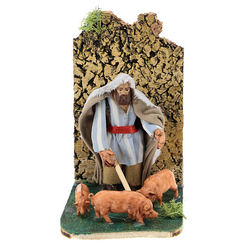 Moving pig breeder for Neapolitan Nativity Scene 7 cm 1