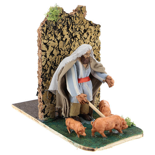 Moving pig breeder for Neapolitan Nativity Scene 7 cm 3