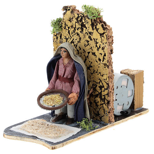 Farmer with sieve, animated 7 cm Neapolitan nativity 2