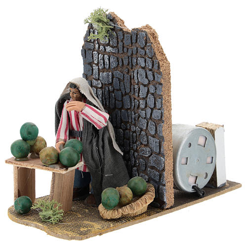 Melon seller, animated 7 cm Neapolitan nativity 2