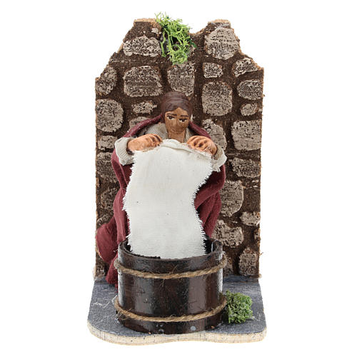 Lady washing, animated 7 cm Neapolitan nativity 1