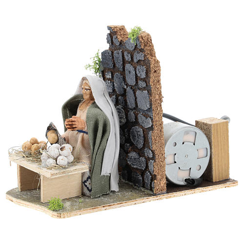 Egg seller, animated 7 cm Neapolitan nativity 3