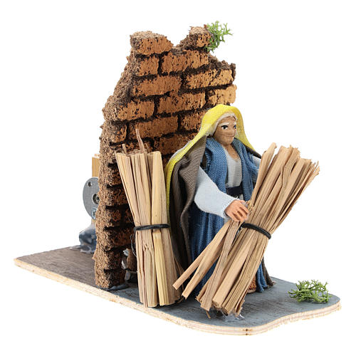 Farmer with straw, animated 7 cm Neapolitan nativity 4