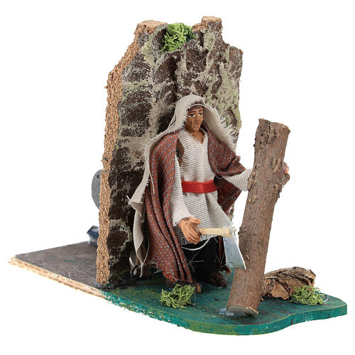 Holzfäller bewegte Krippenfigur Neapolitanische Krippe, 7 cm 4