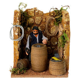 Moving shopkeeper for Neapolitan Nativity Scene of 8 cm